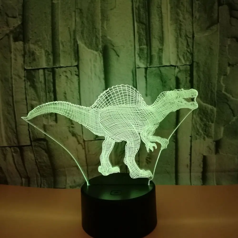 Новый динозавр 3d светильник красочный сенсорный Визуальный светодиодный ночник