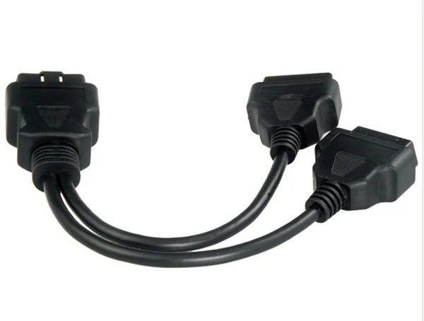 16 контактный разъем с двумя разъемами ELM327 OBD2 удлинитель адаптер OBDII сплиттер