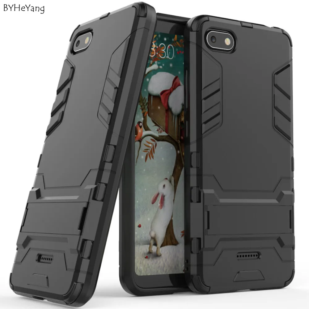 

Redmi 7A Armor Cases For Xiaomi Redmi 6A 5.45"Shockproof Robot Silicone Rubber Hard Phone Cover On Redmi 7a case Stand Function