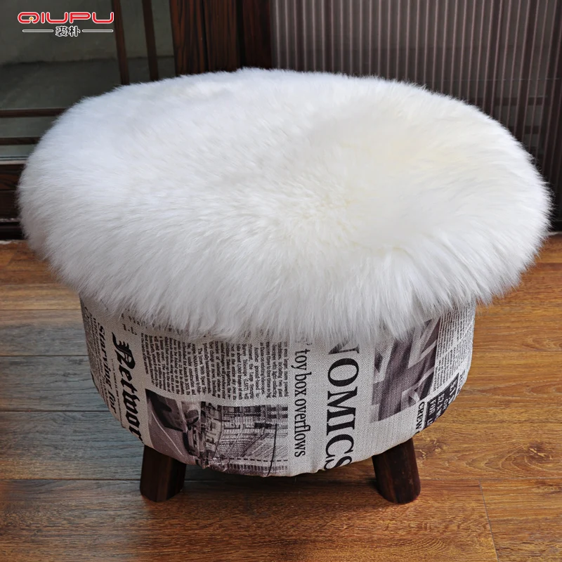 

10 Colors Soft Chair Cover Luxurious Sheepskin Rug Seat Cover Sofa Cover Round Pad for Sofa Genuine Sheepskin Carpet for Sofa