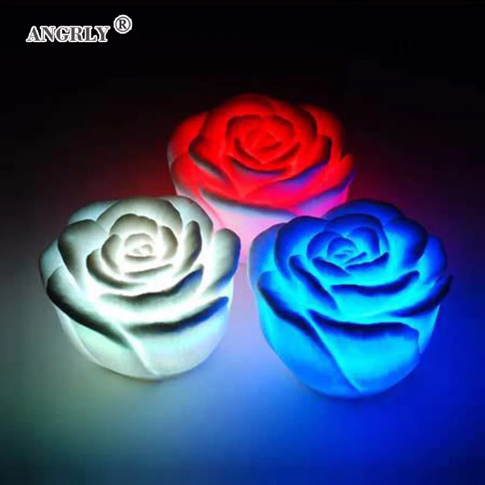 

Love Garlands Lighting Rose Flower 7 Colors Changing LED Candle Light Lamp Romantic Wedding Decoration Garden Party Home Decor