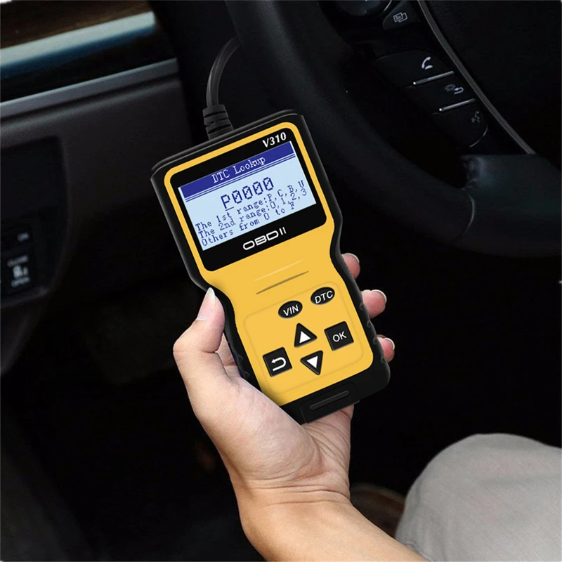 V310 автомобильный считыватель кодов Авто AD310 OBD2 сканер V1.1 16pin мужской двигатель температура охлаждающей жидкости Автомобильный датчик