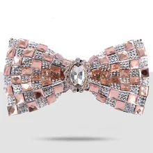 Модный роскошный галстук-бабочка Hisdern галстуки ручной работы алмазные Ложные воротнички галстуки для мужчин