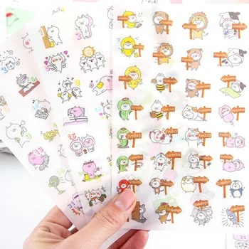 

Korean Japanese Stationery Sticker Cute Kawaii PVC Animal Cartoon Bunny Rabbit Pig For Planner Paper Stickys Kids Gift Supplies