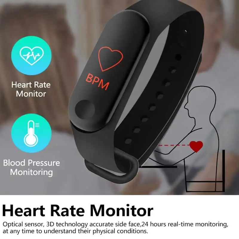 Dorze M3 Смарт часы монитор сердечного ритма фитнес трекер Smartwatch цветной экран