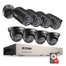ZOSI 8CH 1080N TVI H.264+ 1TB 8CH DVR 8 720P Outdoor Bullet/Dome CCTV Video Home Security Camera System Surveillance Kits