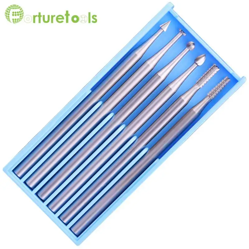 6pcs wood jade carving tools Router Bits dremel Rotary hand tools for jewelry engraving Shank dia 2.35mm TZ58