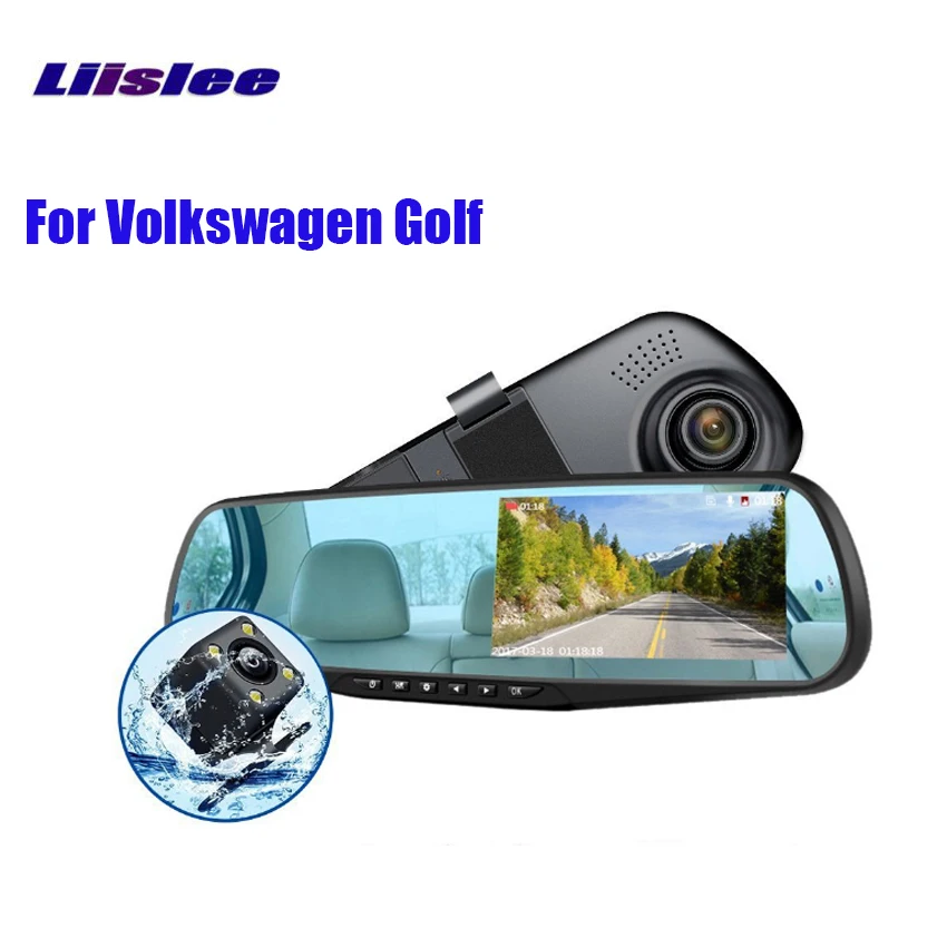 LiisLee 4 3 ''Автомобильное зеркало заднего вида DVR для Volkswagen Golf HD камера