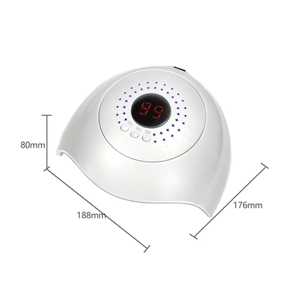 38/48/80 Вт Светодиодная УФ-лампа для ногтей Сушилка для ногтей Гель-лак леча светильник с нижней 10 s/30 s/60 s/99 s низкий таймер Дисплей лампа для сушки ногтей