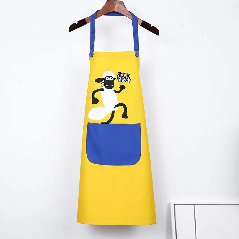 2018 BBQ Cute Canvas Lamb aprons Multi-color Mosaic senior Kitchen apron for Women Man Cooking coffee family Waitress Cleaning