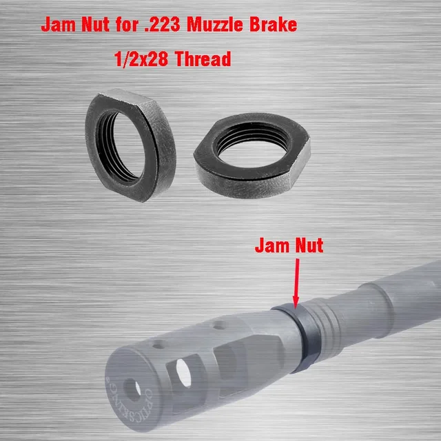 2Pcs Muzzle Brake Lock/Jam Nut 1/2x28, Designed for Repeated Use Armorer's Wrench AR 15 Ruger 10