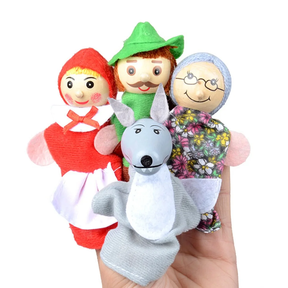 Куклы сказочные персонажи пальчиковые куклы Мягкие театральные шоу реквизит игрушки для детей игра подарок ребенок мультфильм волк дети