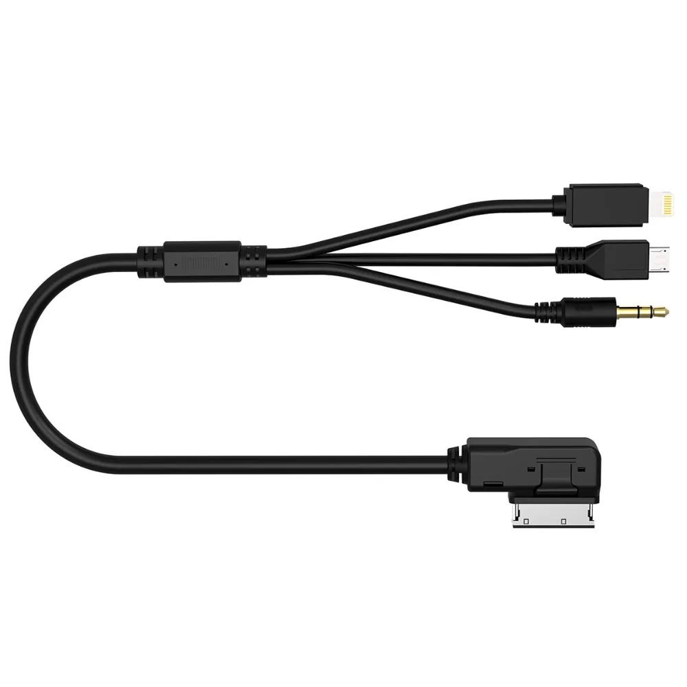 interfaz micro USB y cable de audio auxiliar de 3,5 mm Música para coche MDI AMI MMI 30 cm