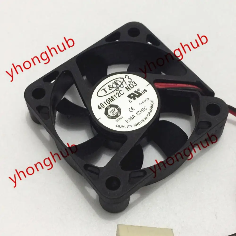 

Emacro For T&T 4010M12C ND3 DC 12V 0.16A 2-wire 40x40x10mm Server Square Fan