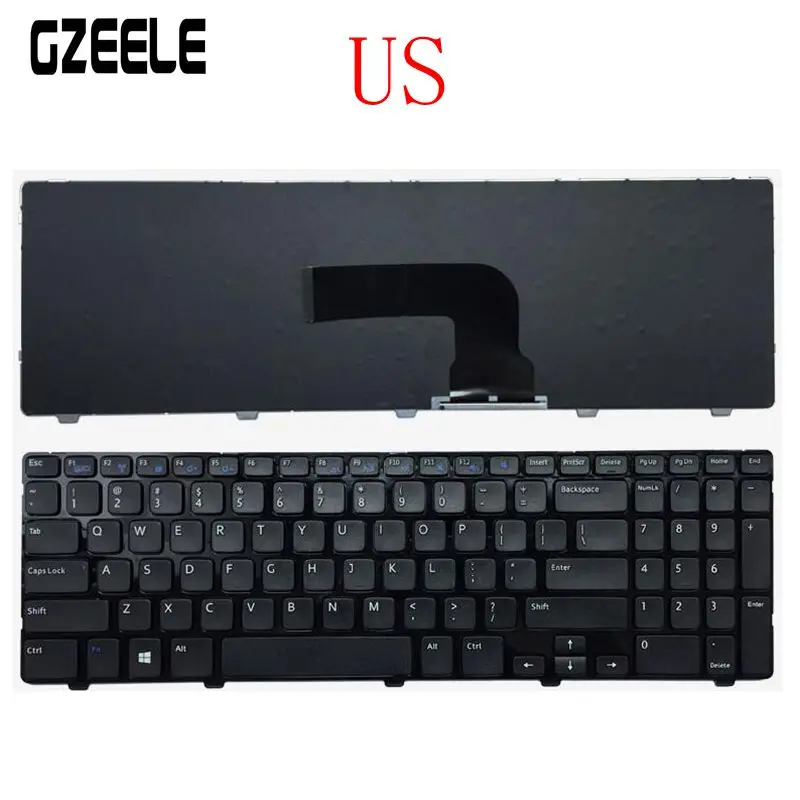 Новая клавиатура США для DELL Inspiron 15 3521 15R 5521 черная английская ноутбука с рамкой |