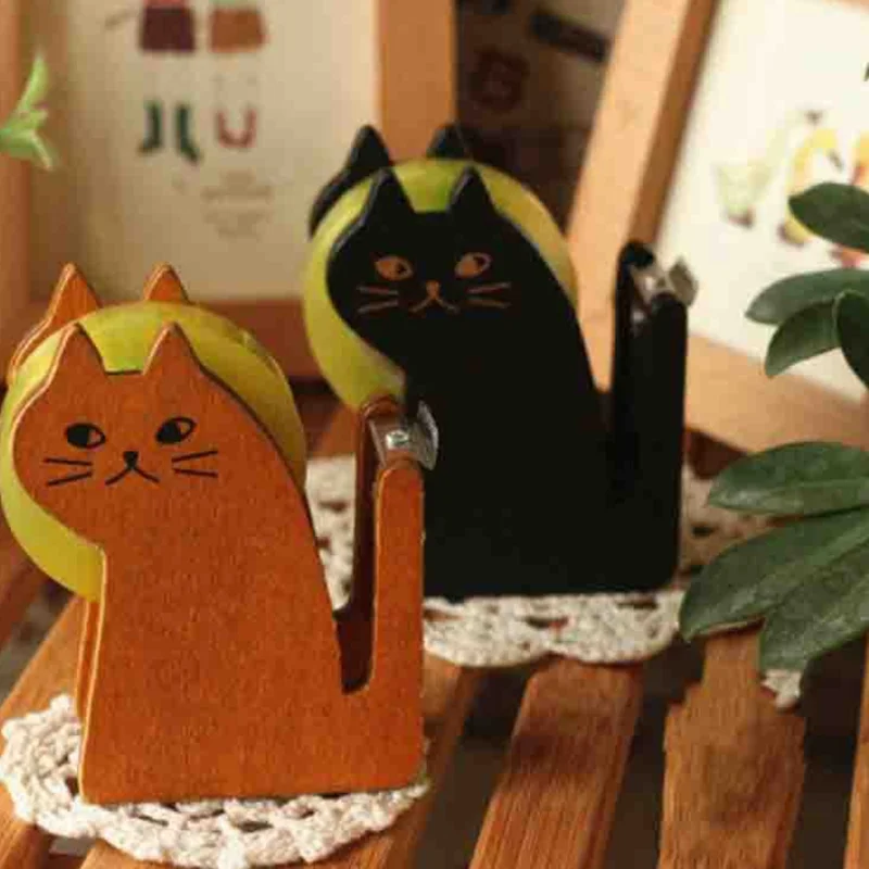 Buy 1 Pcs/set Funny Lovelty cat shape wooden tape