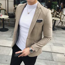 Весенний и осенний повседневный костюм шерстяной маленький костюм Корейская версия прилива красивая куртка мужская Молодежная