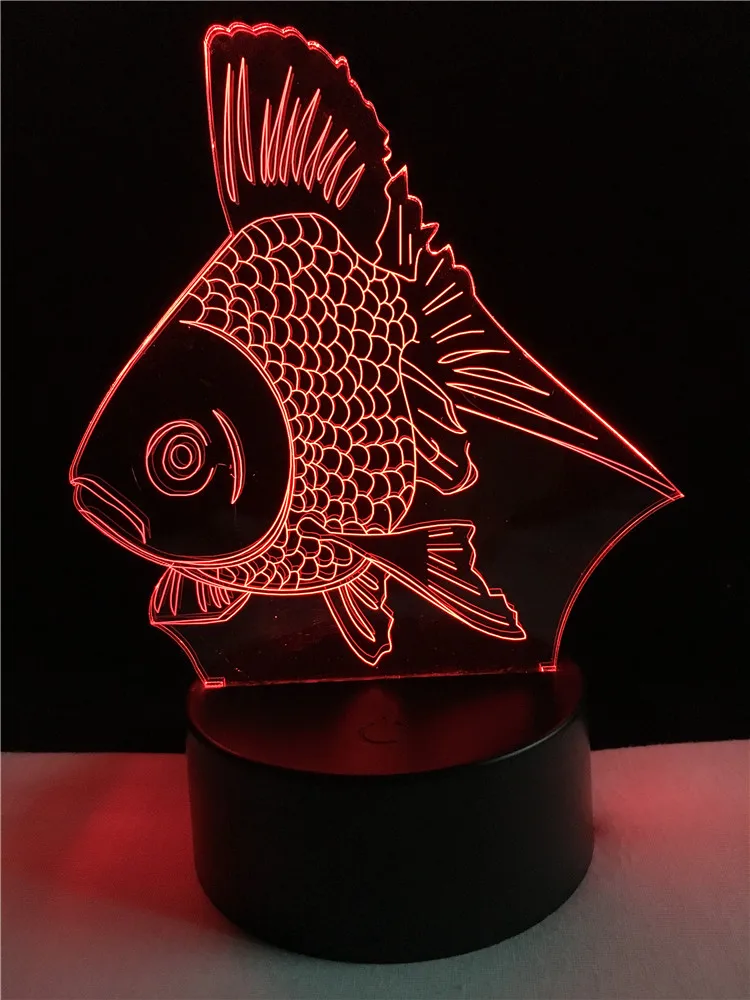 Морская жизнь океан животное рыба 3D лампа ночник светильник многоцветный RGB