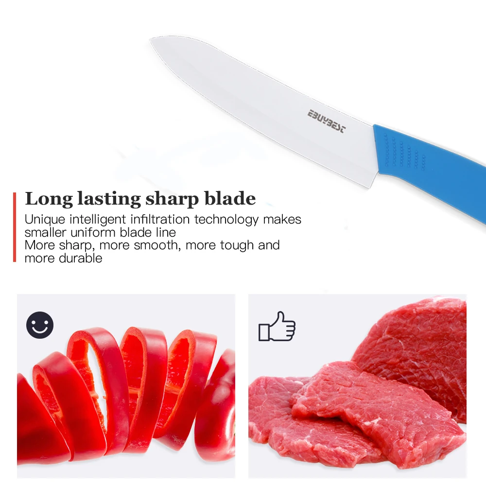Kitchen Knives Ceramic Knives 3 4 5 6 inch Zirconia Black / White Blade Paring Fruit Vege Colorful Handle Ceramic knife Set