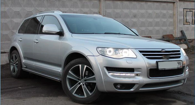 Для Volkswagen VW Touareg 2007 2008 2009 2010 Многоцветный комплект светодиодов «глаза ангела» RGB гало кольца дневного светильник дневные ходовые огни