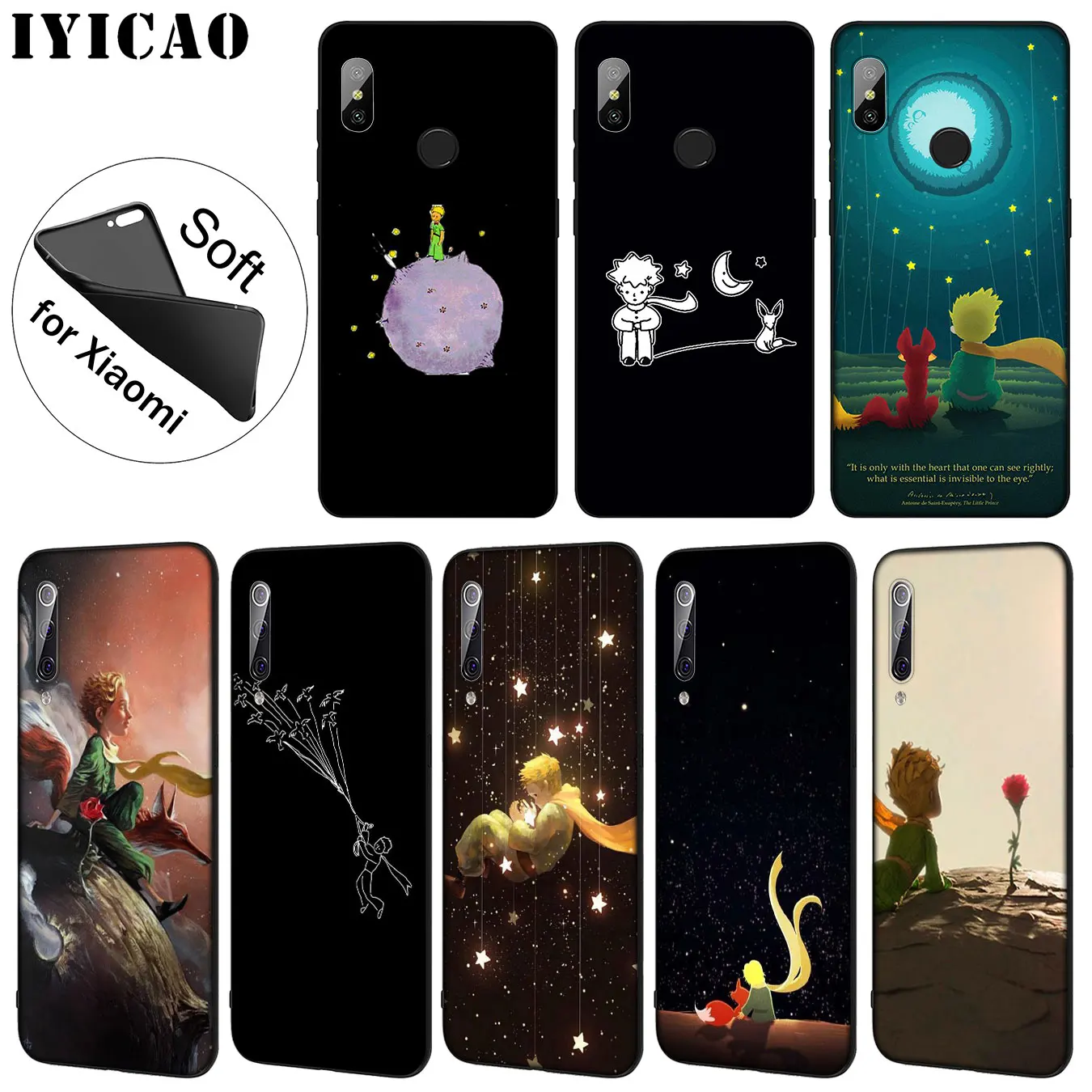 IYICAO The Little Prince Soft Silicone Phone Case for Xiaomi Mi 10 9 9T CC9 CC9E 8 SE A3 Pro A1 A2 Lite 6 pocophone f1 |