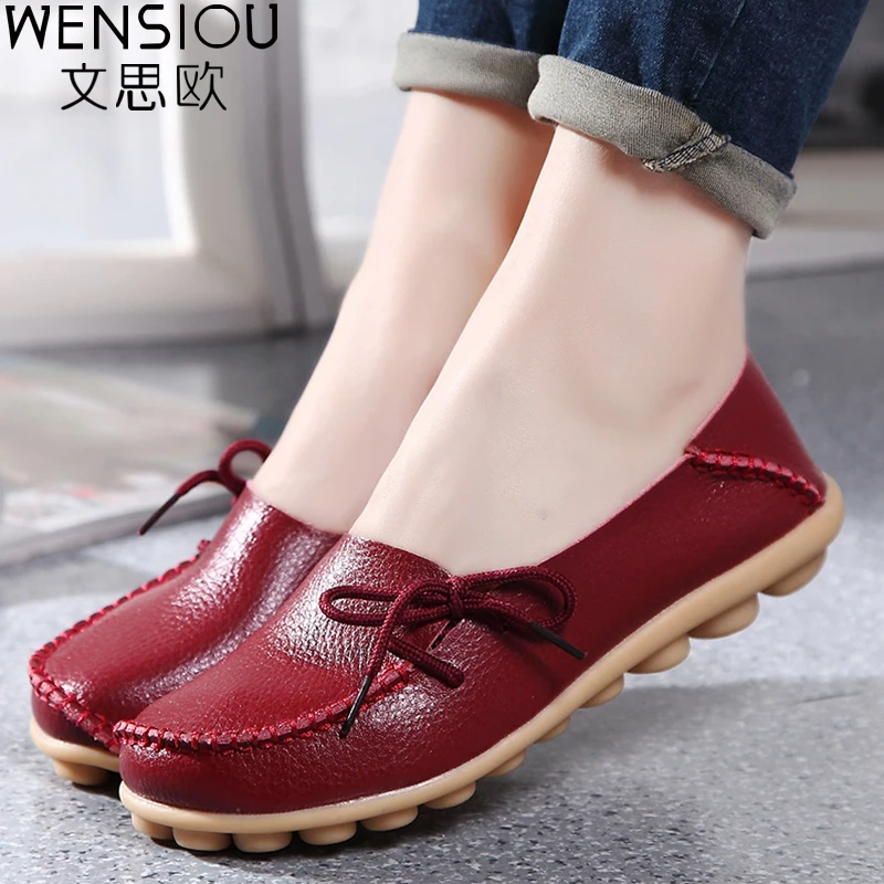 

Large size Causal leather Women shoes flat loafers mother shoes ladies lace-up fashion comfortable breathable women flats SDC179