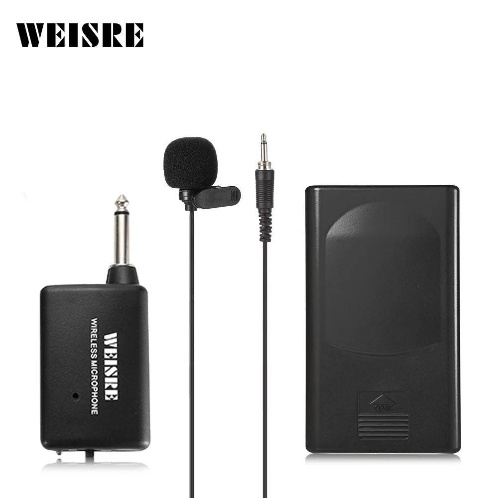 

WEISRE W1 Professional Lavalier Microphone Clip Lapel Microphone Set Mic Wireless Mice+Receiver+Transmitter Mikrofon mikrafon