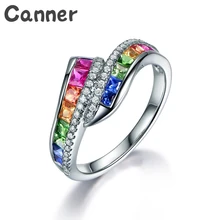 Canner модный кубический цирконий кольца многоцветные стразы и кристаллы Кольца для женщин массивные кольца женские ювелирные аксессуары А4