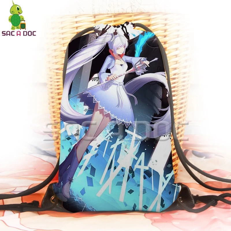 

Anime RWBY Weiss Schnee/Ruby Rose Drawstring Bag 3D Printing Backpack for Teenage Boys Girls Schoolbag Softback Travel Rucksack