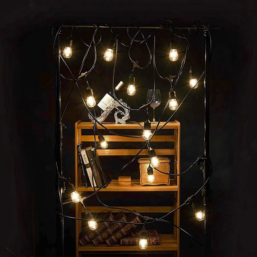 Lâmpadas do Pátio da Classe Festa de Casamento Cordas com 10 10m ao ar Fada Natal Thrisdar Livre Pcs Edison Comercial Gazebo Guirlanda Luz 17 Cheap Iluminação de Natal