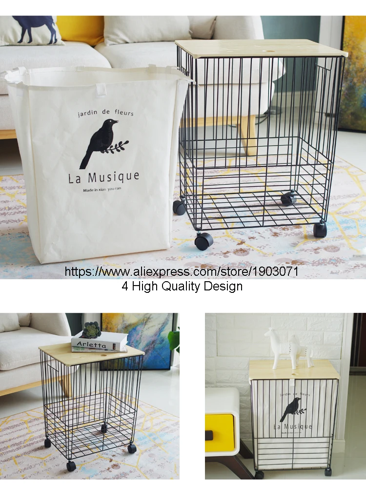 Large Cover Storage Basket Iron Cotton Clothes Toys (12)