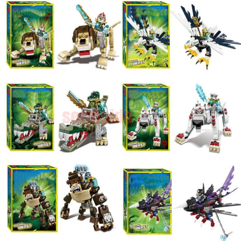 

legendary animal editon Chimaed Super Heroes Building Blocks Lion Croc Eagle Figures Bricks For Children Gift Kids Toys