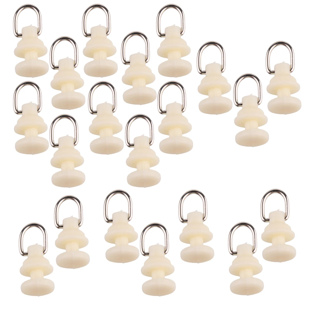 20Pcs Curtain Track Glider Rail Runner Sliding Roller Hook Ceiling Carrier 15mm for for curtains, drapes, sheer, valances