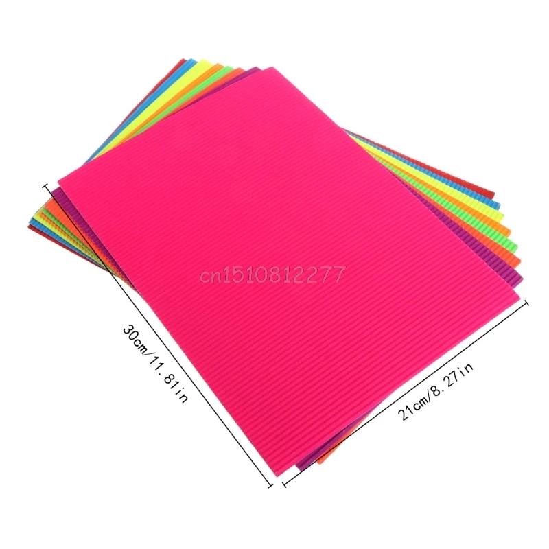 

8 Sheets Colored A4 Corrugated Paper Children Manual DIY Art Kids Origami#H0VH# Drop shipping