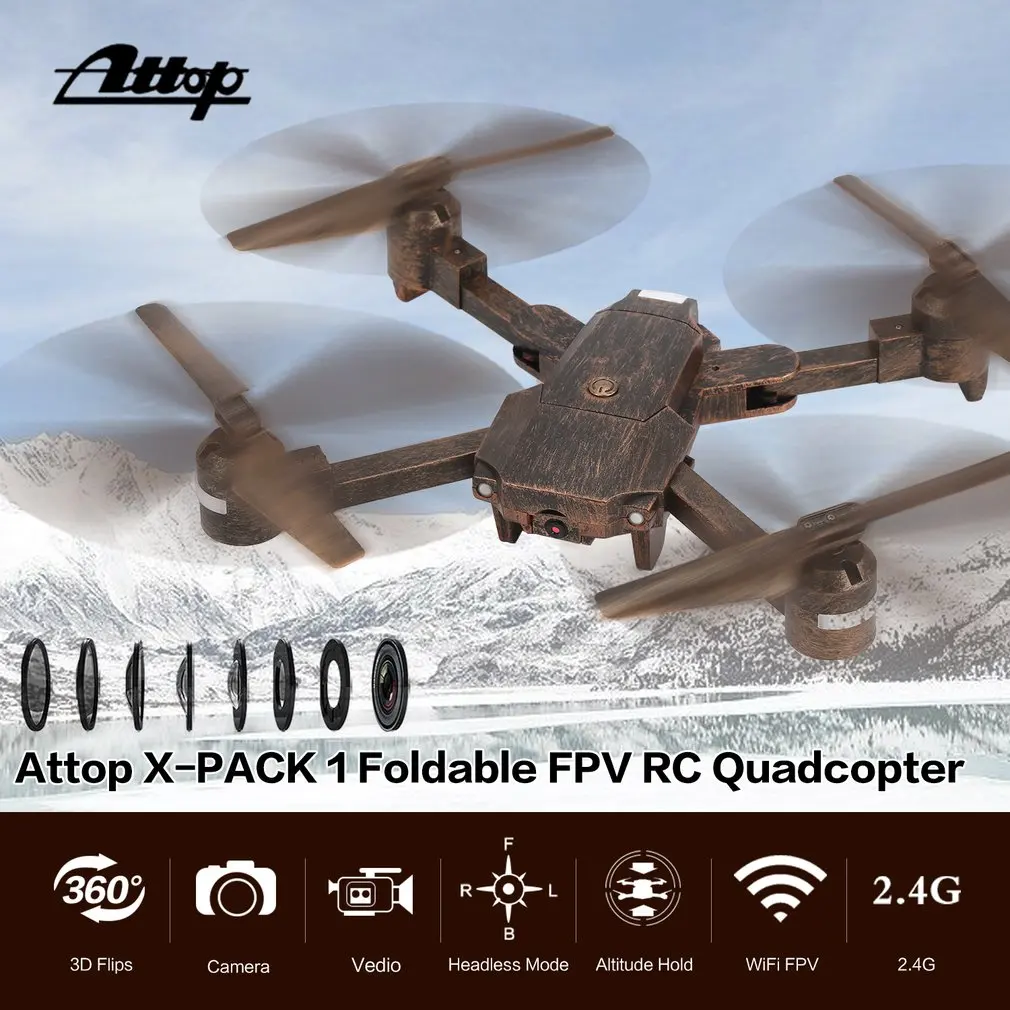 

2.4G FPV RC Quadcopter Foldable Quadrocopter With Camera Aircraft Wifi Video Altitude Hold Headless 3D Flips Model Toy RC Drone