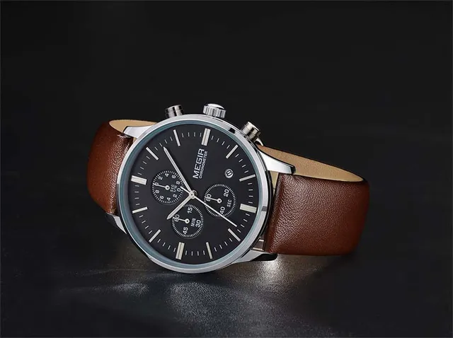 2015 new model boys men good Leather Strap MilitaryTitan watch ...