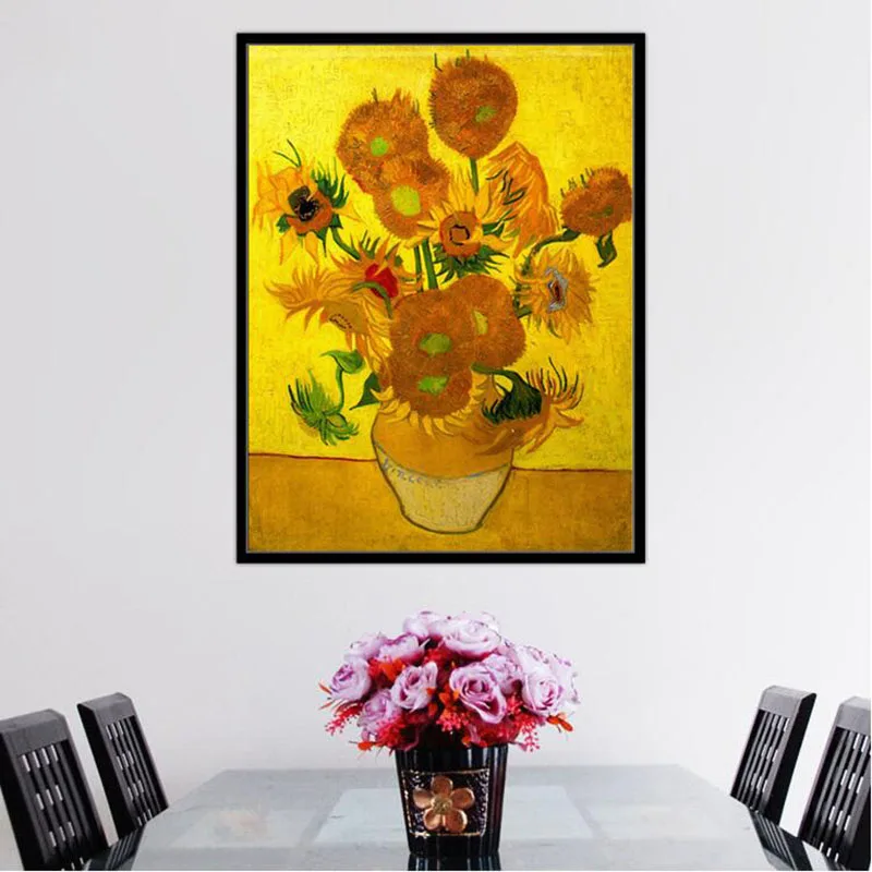 DIY 5D Diamond Mosaic Van Gogh oil painting Sunflowers Diamond Painting