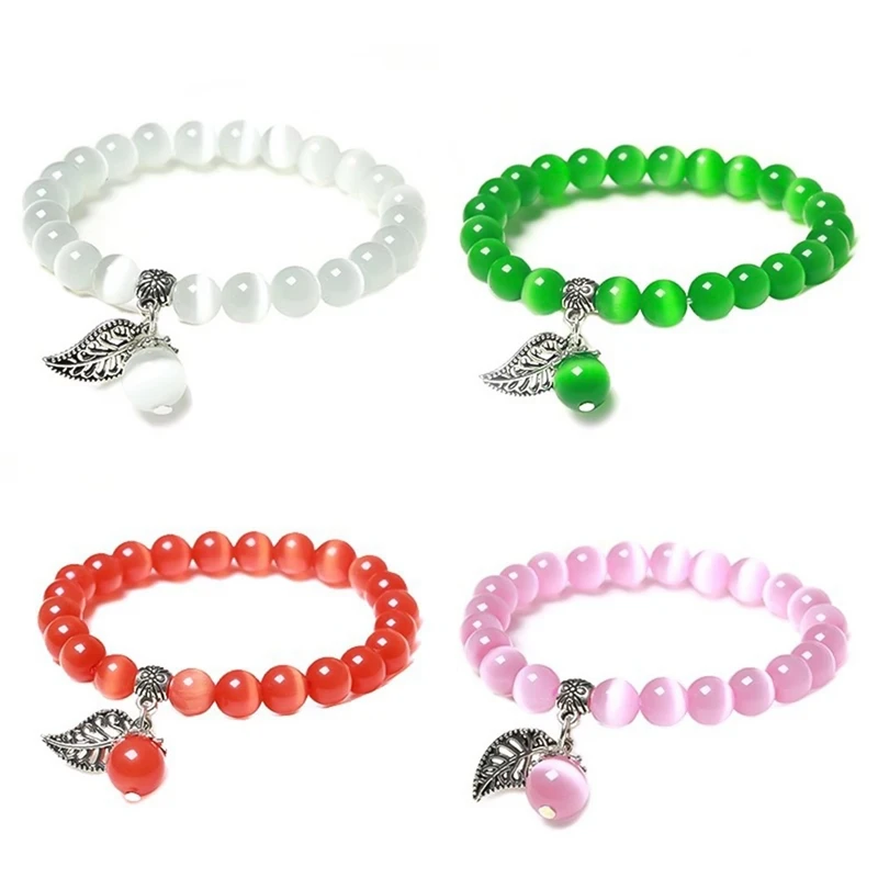 

Natural Opal Beads Bracelets Crystal Fashion Women Bracelet Vintage Stainless Steel Braceletes For Women