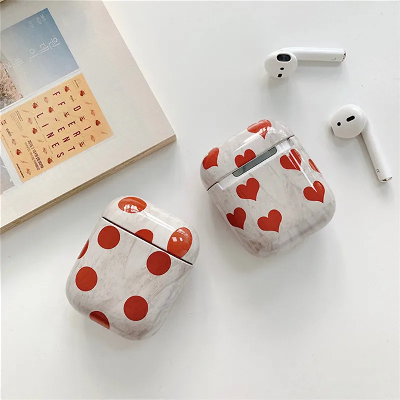 Роскошные Мрамор чехол для airpods крышка мультфильм защитный футляр беспроводные наушники случае для airpods зарядки box Дело