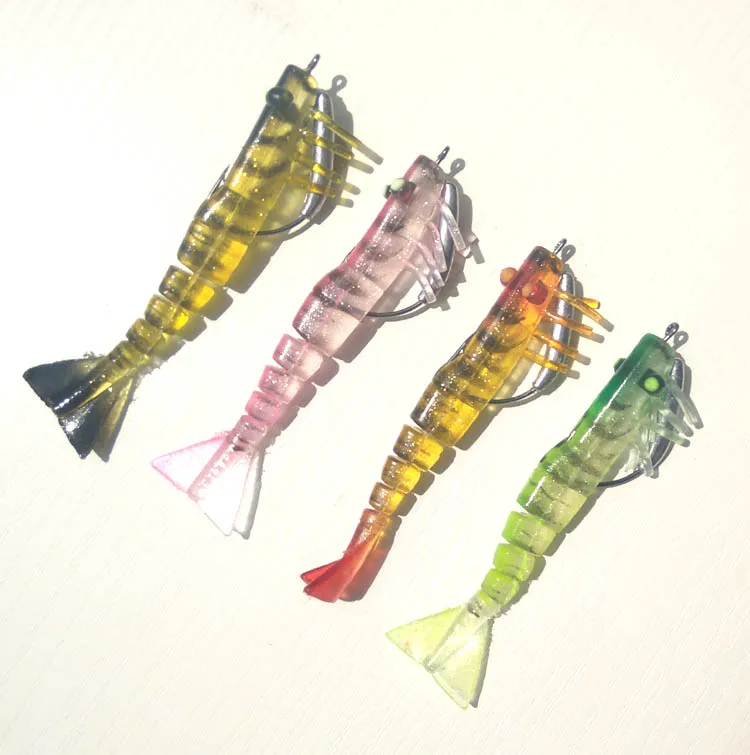 4 шт. 9 г/13 г креветка из мягкого материала с рыболовными крючками дизайн смешанных цветов - Цвет: 13g mixed 4pcs