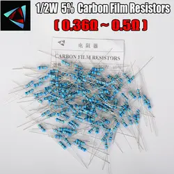 1/2 Вт 5% 0,36 0,39 0,43 0,47 0,5 Ом углерода резистор +-5% 50 шт