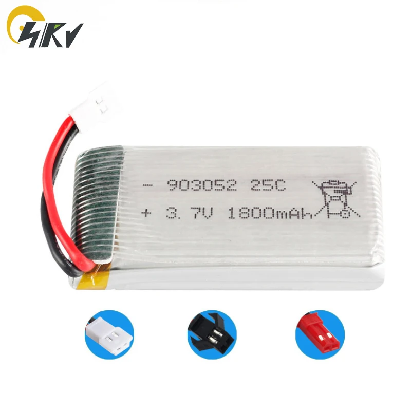 903052 RC lipo батарея 25C rate 3 7 V 1800mAh для HQ898B H11D H11C V686G вертолет|Перезаряжаемые батареи| |