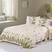ФОТО dandelion print polyester flat sheet sanding bed sheet for children adults single double bed linens xf337-9