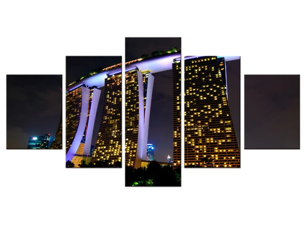 Factory wholesale City Night Architecture Series Painting Custom Canvas Print On Printing Wall Pictures Home Decoration | Дом и сад
