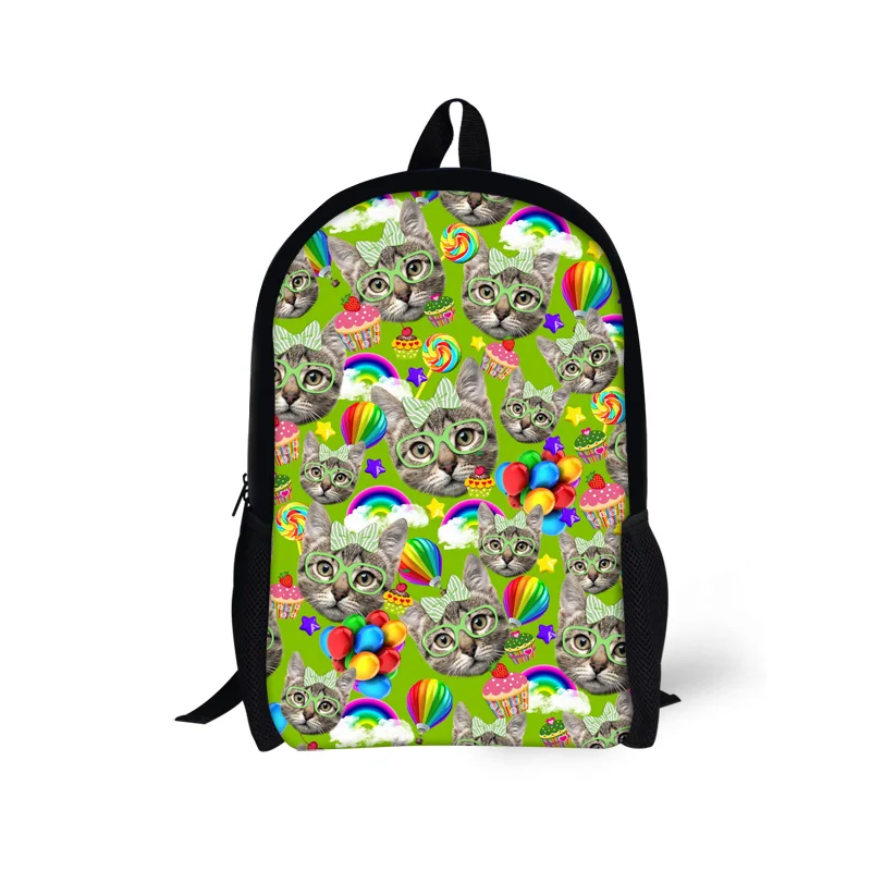 

Hot Children Backpacks Cat Illustration School Bags for Girls 3D Printing Backpack Student Casual Rucksack Women Travel Mochila