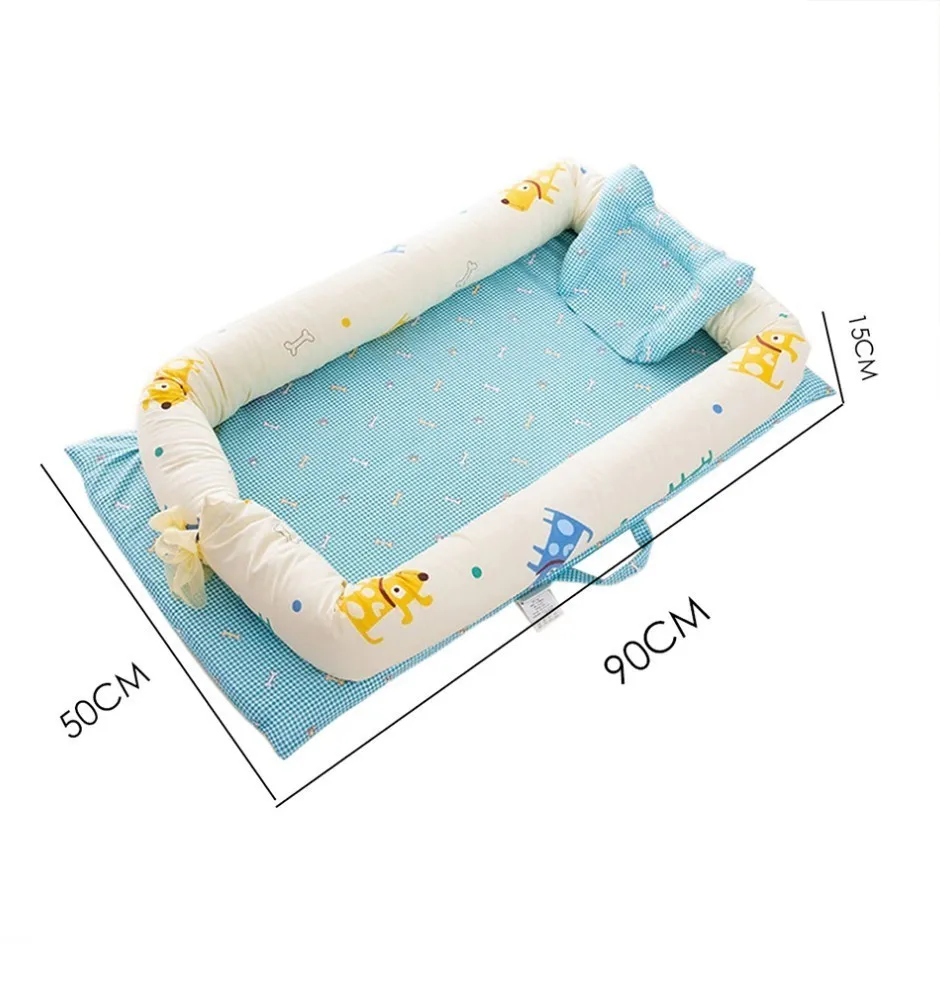 Портативная детская кроватка для младенца, кровать для путешествий, подушка для защиты головы ребенка, позиционирующая подушка, детское
