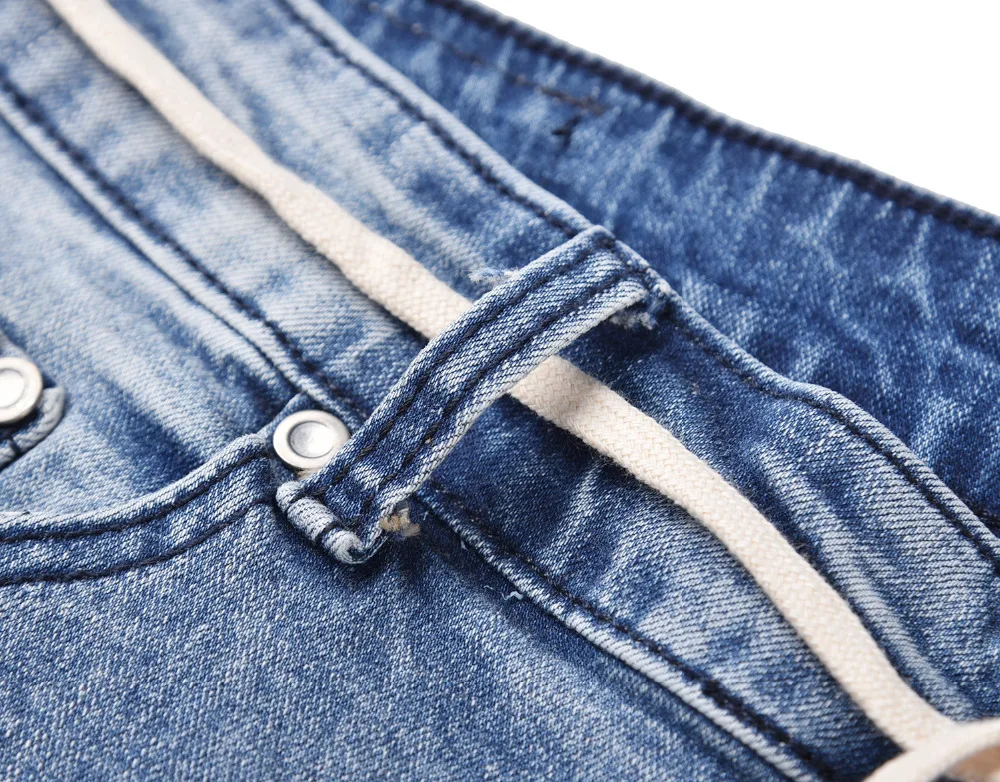 2018 Для мужчин; новые джинсы Для мужчин отверстие эластичные молния ноги мужские узкие джинсы байкерские деним узкие джинси потертые брюки