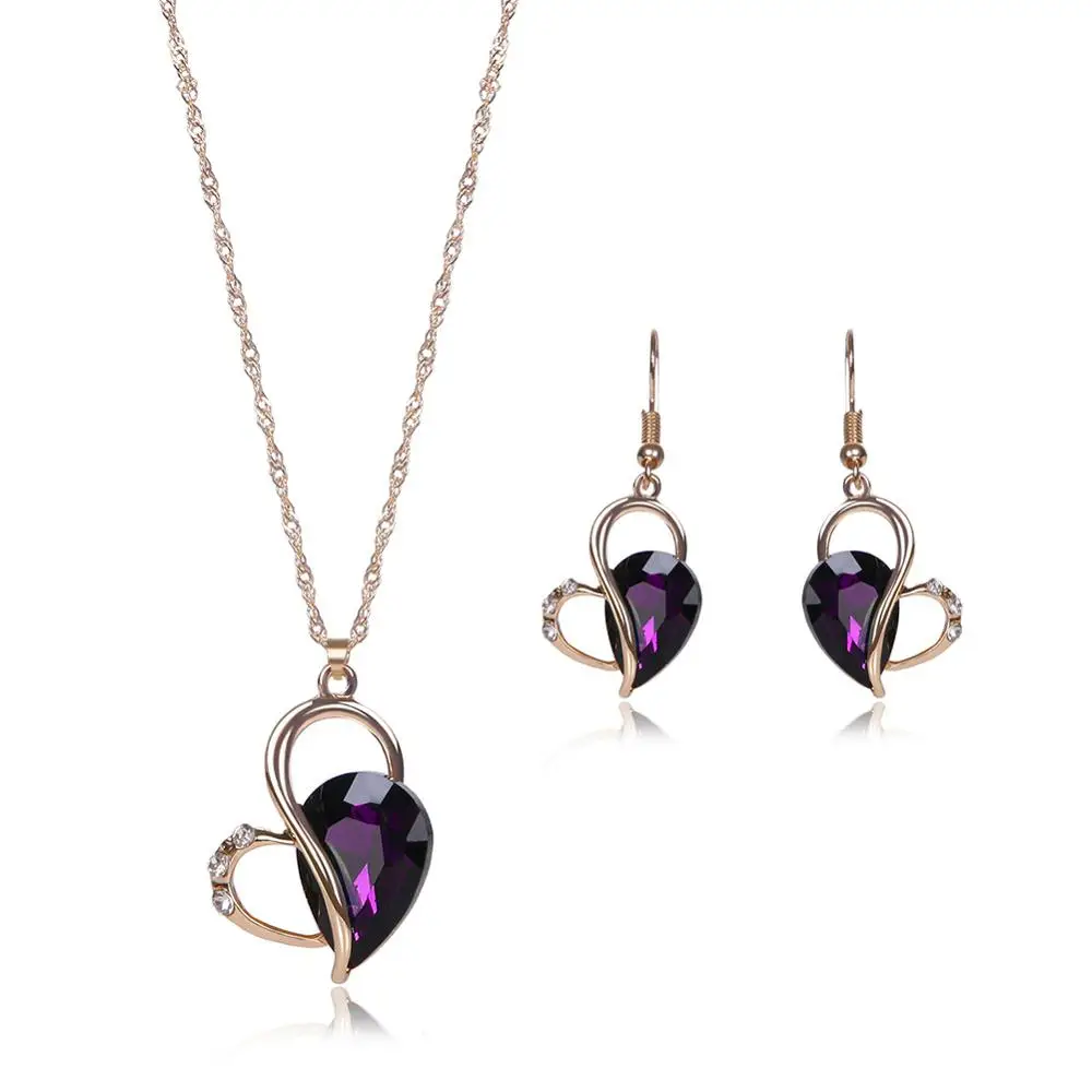 

Unique Gold Color Black Flower Oil Painting Pattern Stud Earrings and Pendant Necklace Jewelry Set