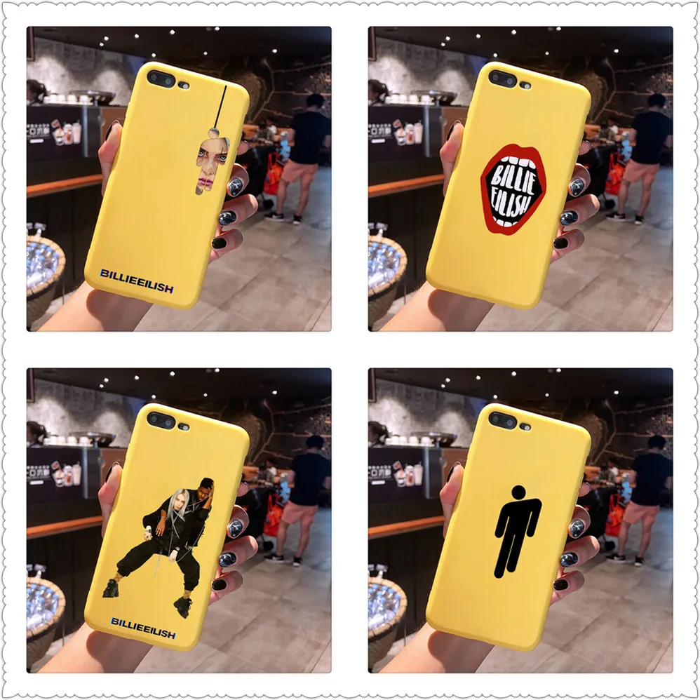 

Billie Eilish Khalid Lovely Candy Color TPU Case phone For iphoneX 7 8 XS XR XSMAX Pink Red Yellow purple White Cover