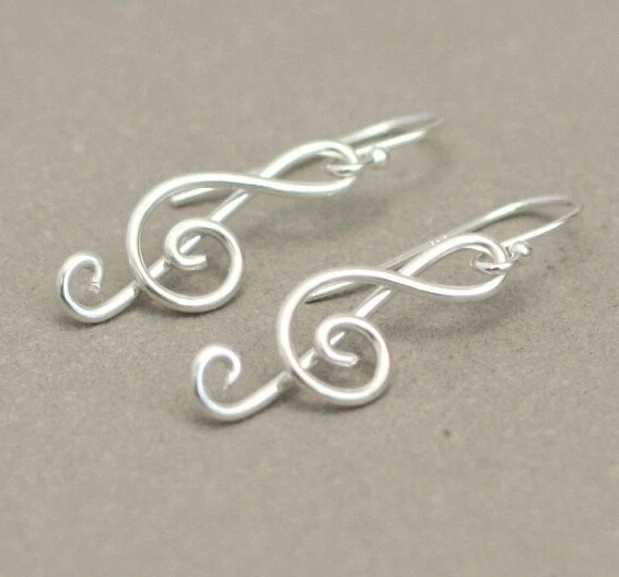 Free Shipping Treble Clef Earrings G Music Argentium Free Shipping Treble Clef Earrings G Music Argentium Silver Dangle In Drop From Jewelry Accessories On Aliexpress